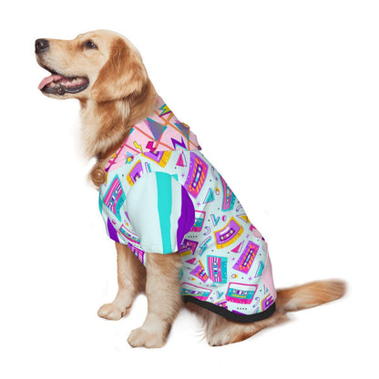 Mix Tape Inspired Dog Hoodie - Best Dressed Pup, Top Dog on the Block Dog Hoodie, Vibrant Colors to Show Off While Walking to the Park