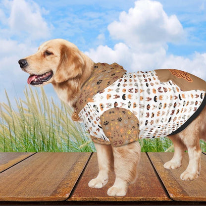 Dog Hoodie Pattern with Multiple Dogs with Flowers, I'm Here for the Treats, Statement of All Dogs Ready to go to the Park, Brown Color