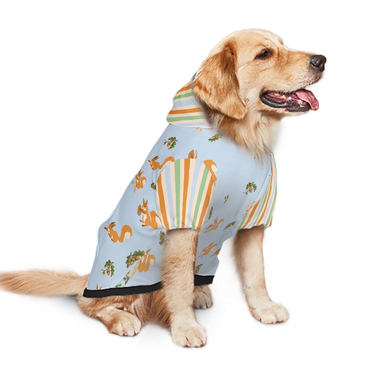 Custom Blue Dog Hoodie with Distracted by Squirrels Design, Dog Lover Gift, Perfect Outfit for A Ride or Walk in the Park