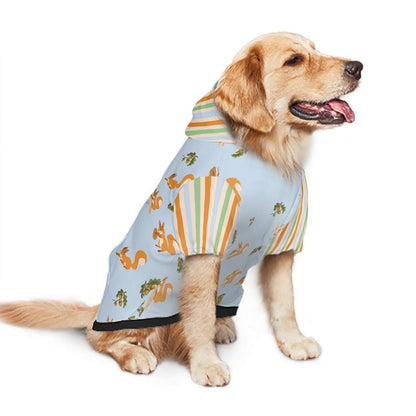 Custom Blue Dog Hoodie with Distracted by Squirrels Design, Dog Lover Gift, Perfect Outfit for A Ride or Walk in the Park