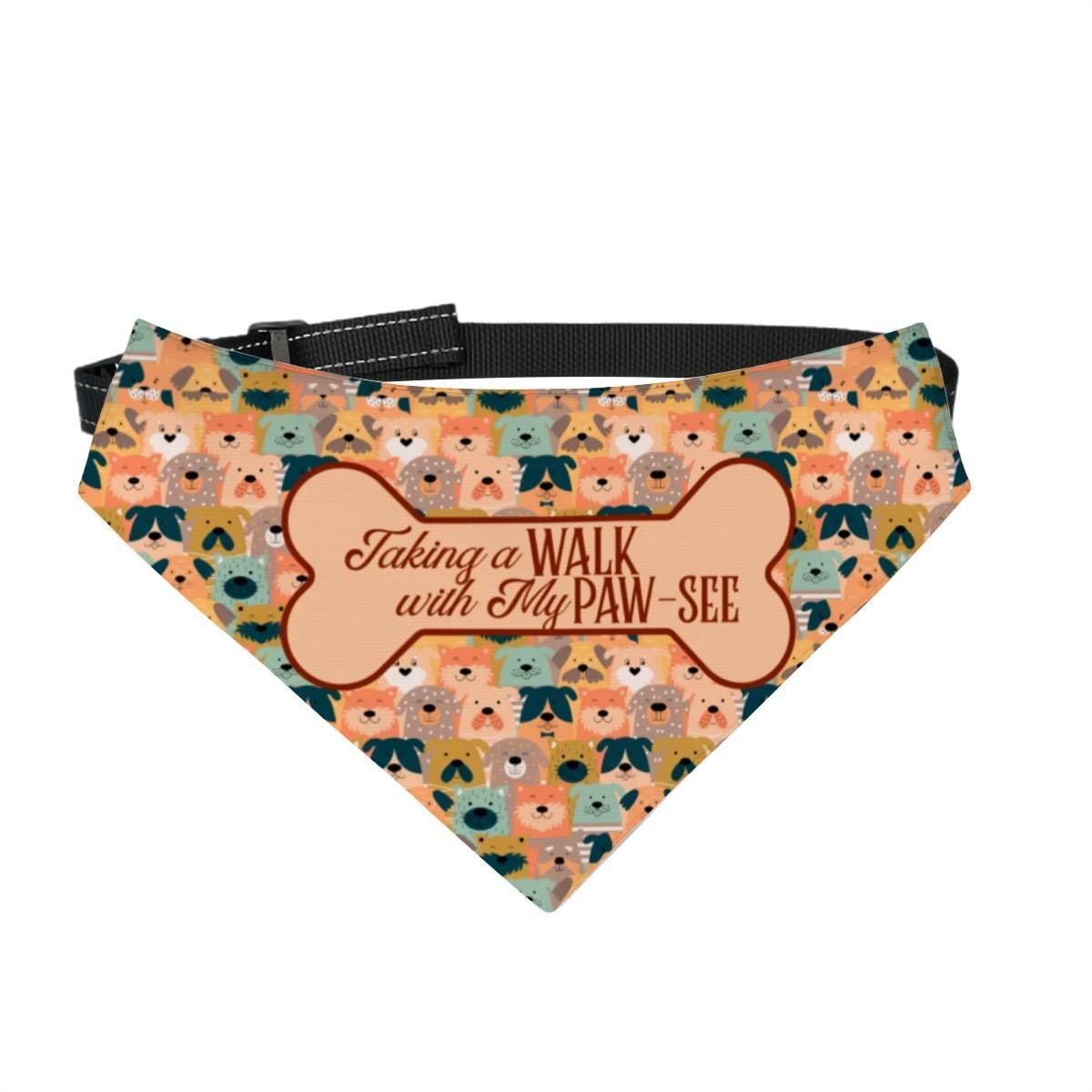 Funny Dog Bandana for Professional Beggars - Walking with Your Pawsee, Large Dog Bandna fashion wear for the best dogs around