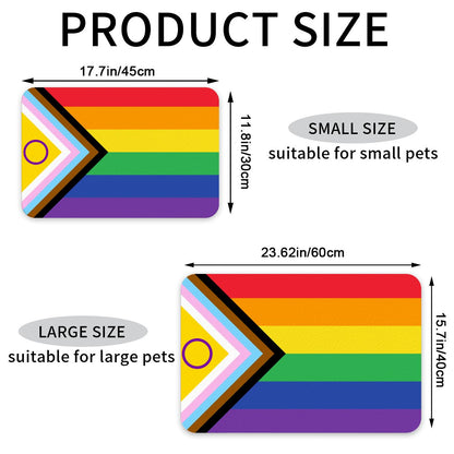 Acceptance Pride Flag Design, Dog & Cat Food Mat - Fun Placemats for Clean Floors