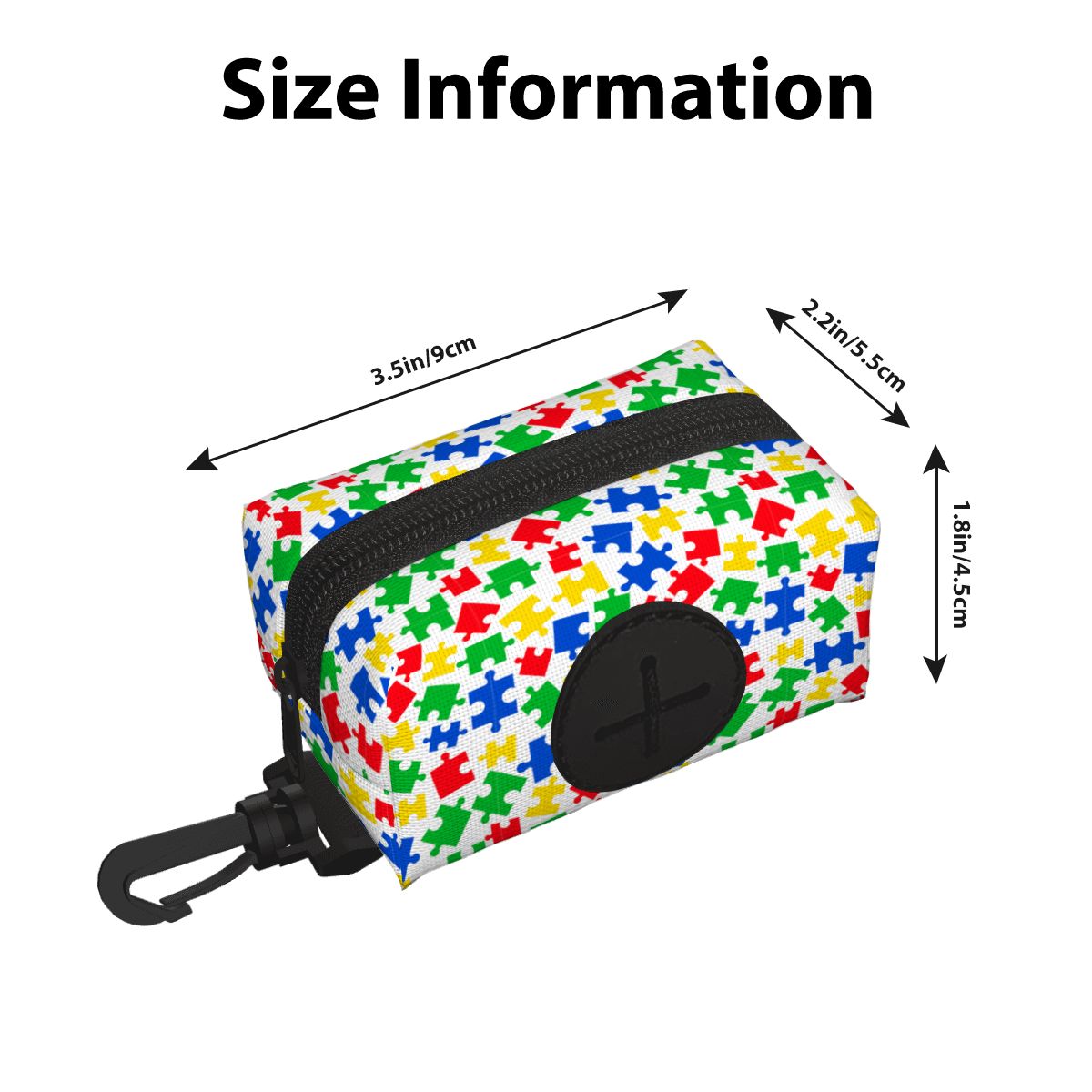 Dog Poop Bag Holder - Autism Awareness Puzzle Theme, Easy to Carry
