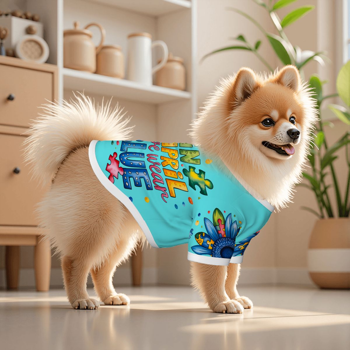 Autism Blue Hoodie for Pets & Mom's Matching Short Sleeve Tee - Awareness Set