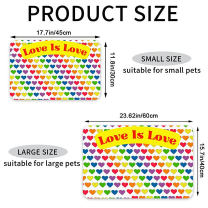 Colorful Pride Dog Feeding Mat, Rainbow Theme Food Bowl Rug, Cat or Dog Matt for Water Bowl to Keep Floor Clean