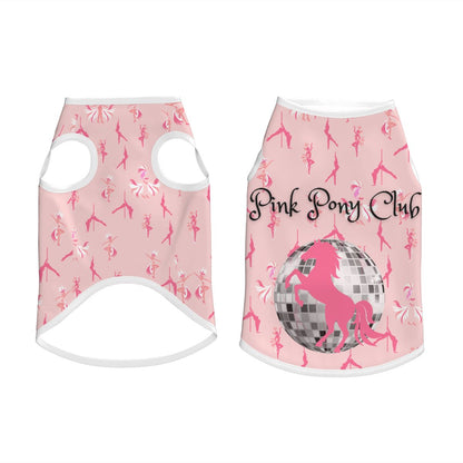Trendy Dog Tank Top: Pink Pony Club & Disco Ball Design, Chappell Roan celebrate,