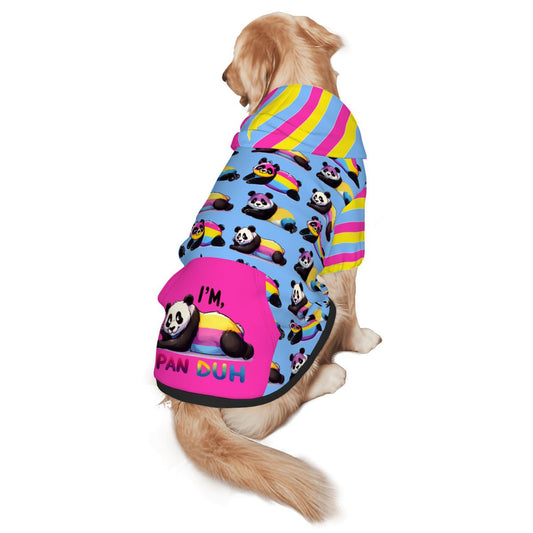Adorable Panda Dog Hoodie, Celebrate Pride with Pan Sexual Theme Pet Outfit