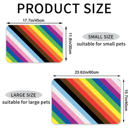 Rainbow Pride Dog & Cat Food Mat - Fun Placemats for Clean Floors