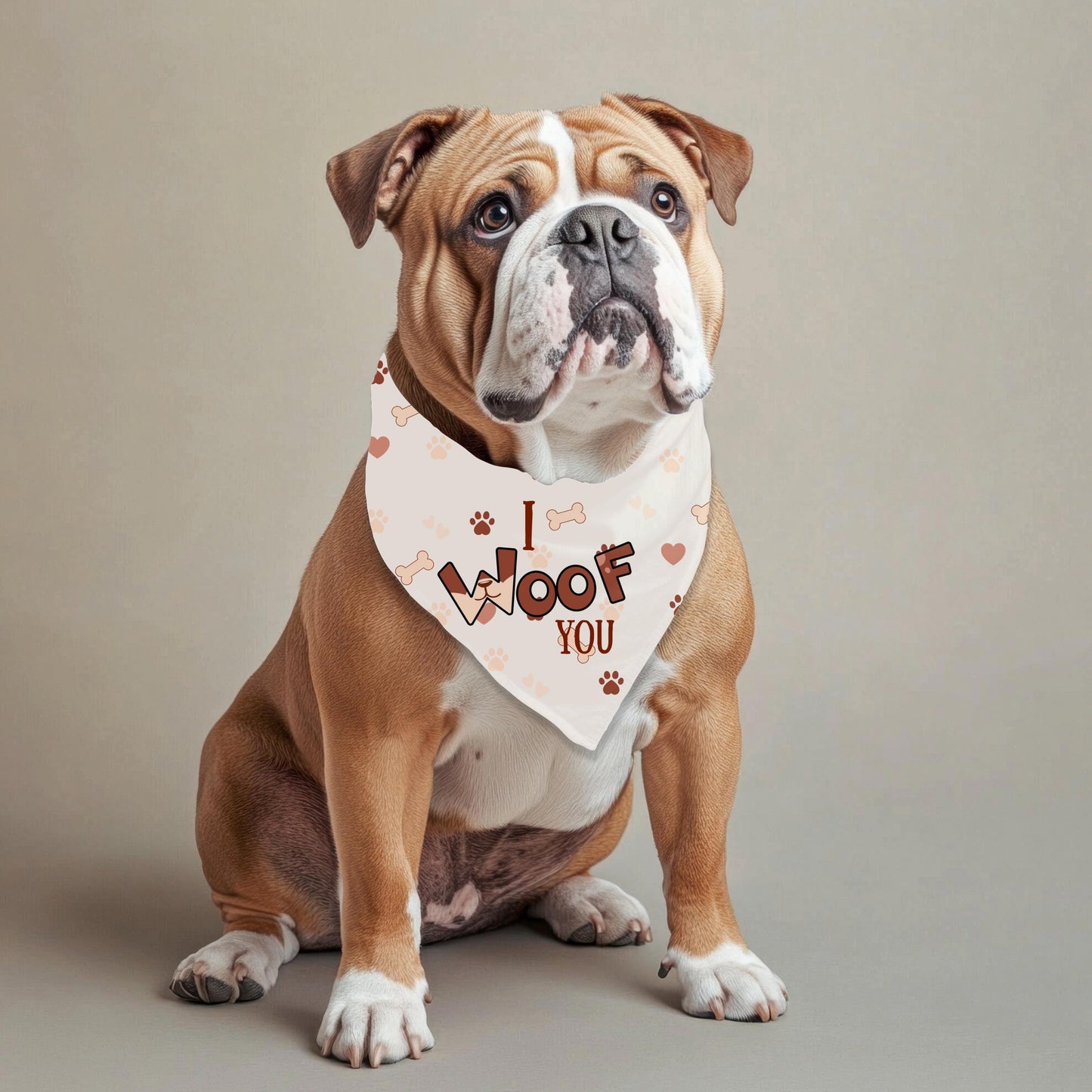 Funny Reasons We Can't Have Nice Things - I Woof You, Large Dog Bandana for Fashion at the Dog Park