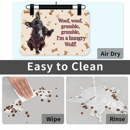 Funny Dog  Face Food Placemat - Food Mat to Keep Floors Clean, & Dog Choices, So FUN
