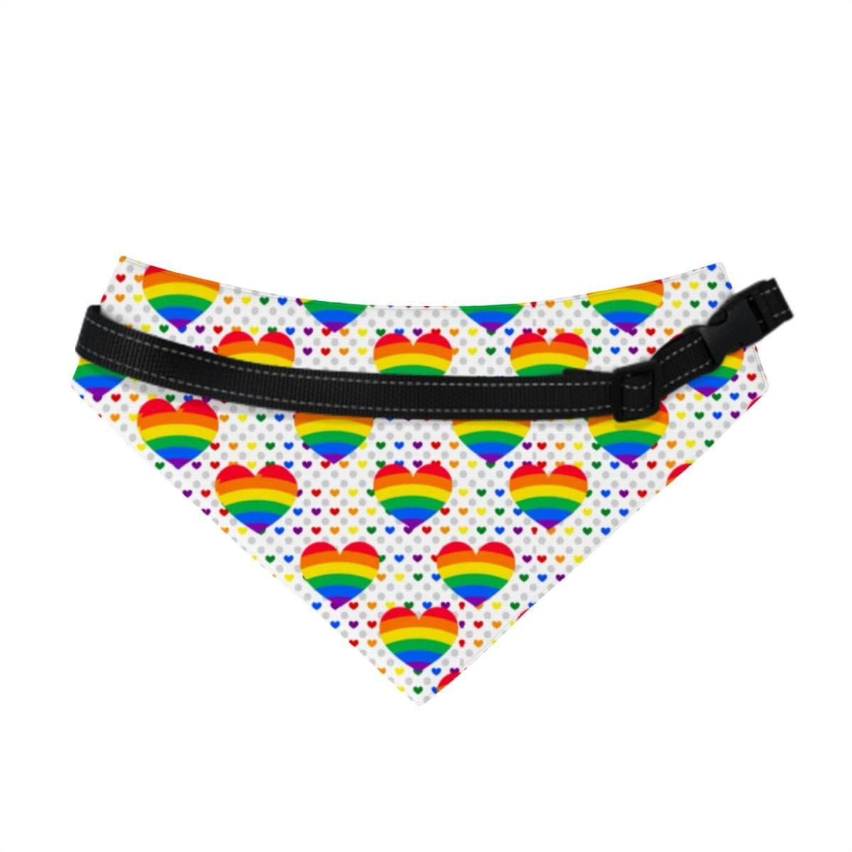 Rainbow Hearts Dog Bandana for Large Breeds, LGBTQ Pride, Unity and Acceptance, Perfect Wear fir Pride Parade and Walks to the Dog Park