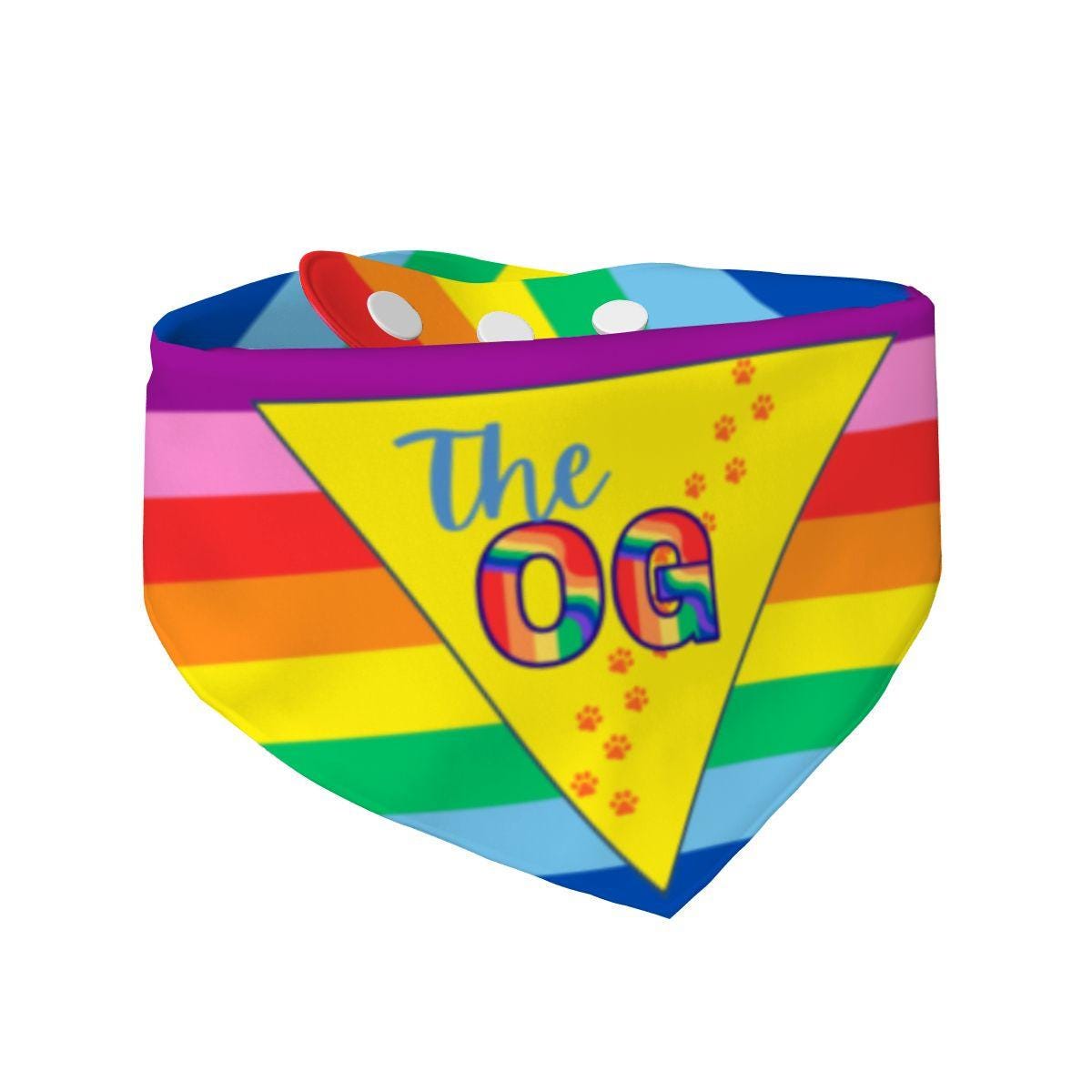 Show Your Cat Pride with this Pride Flag Cat Bandana, Reversible Pet Neckwear, Has the OG Gay Flag for the OG Cat, a Cat Fashionista Must