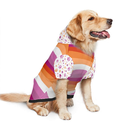Lesbian Pride Flag Dog Hoodie, Custom Made Pet Apparel for LGBTQ+ Community, Lets Go Girls, Dog Lovers Gift , Mothers Day Gift, Fathers Day