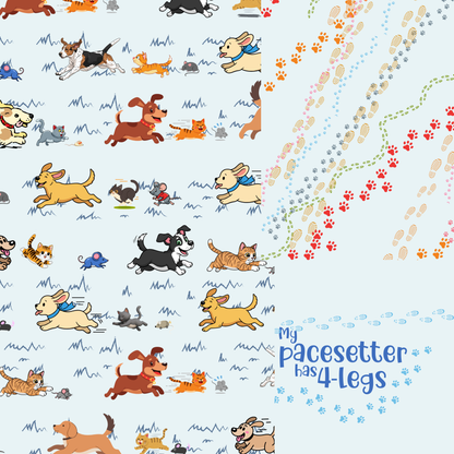 So FUn, Dogs Chasing Cats ,Cats Chasing Mice, then Mice Chasing Cats and , What a Fun Fashionable Style for Your Daily Run "My Pacesetter has 4 Legs" in Blue