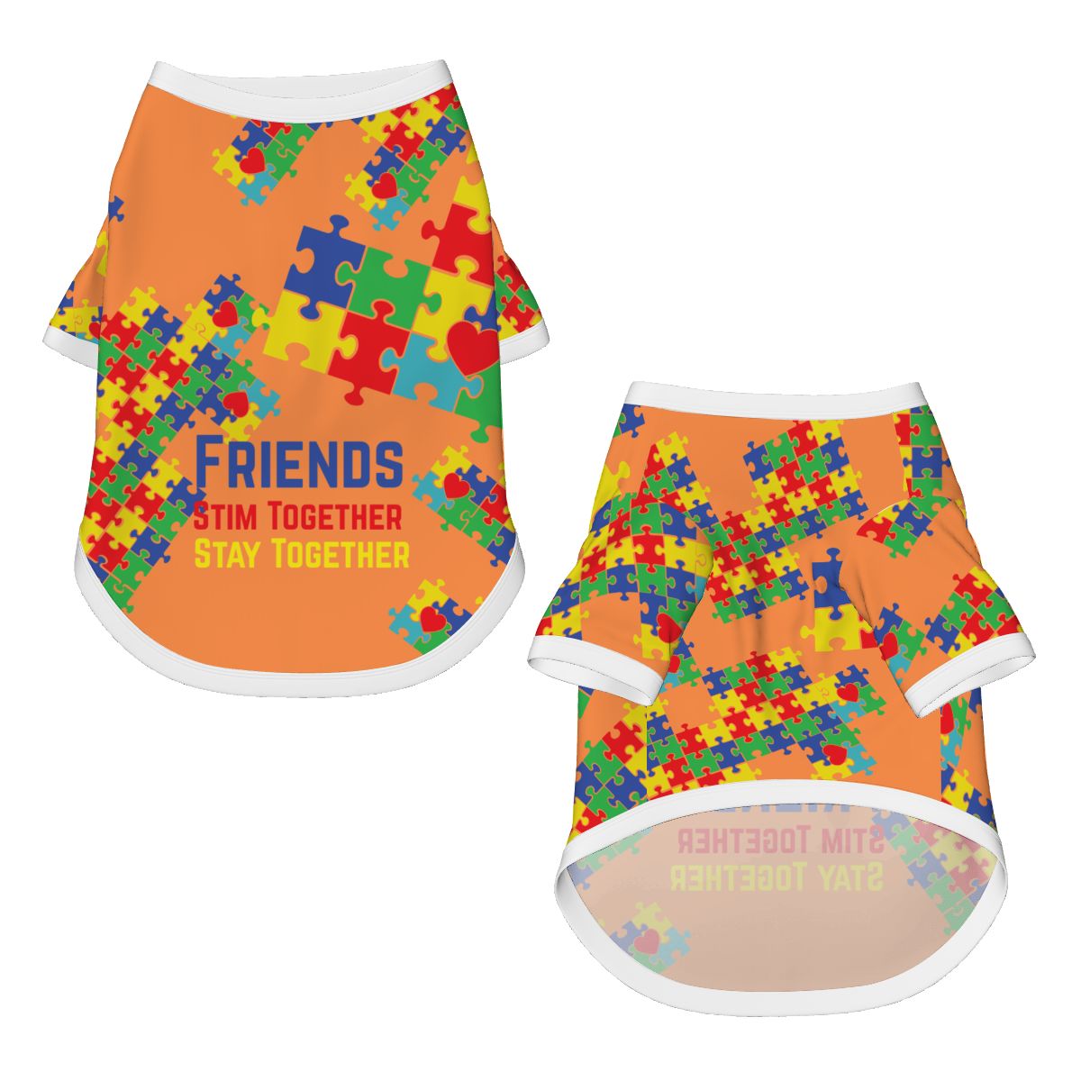 Autism Awareness Dog Hoodie - Orange Design for Autism Support