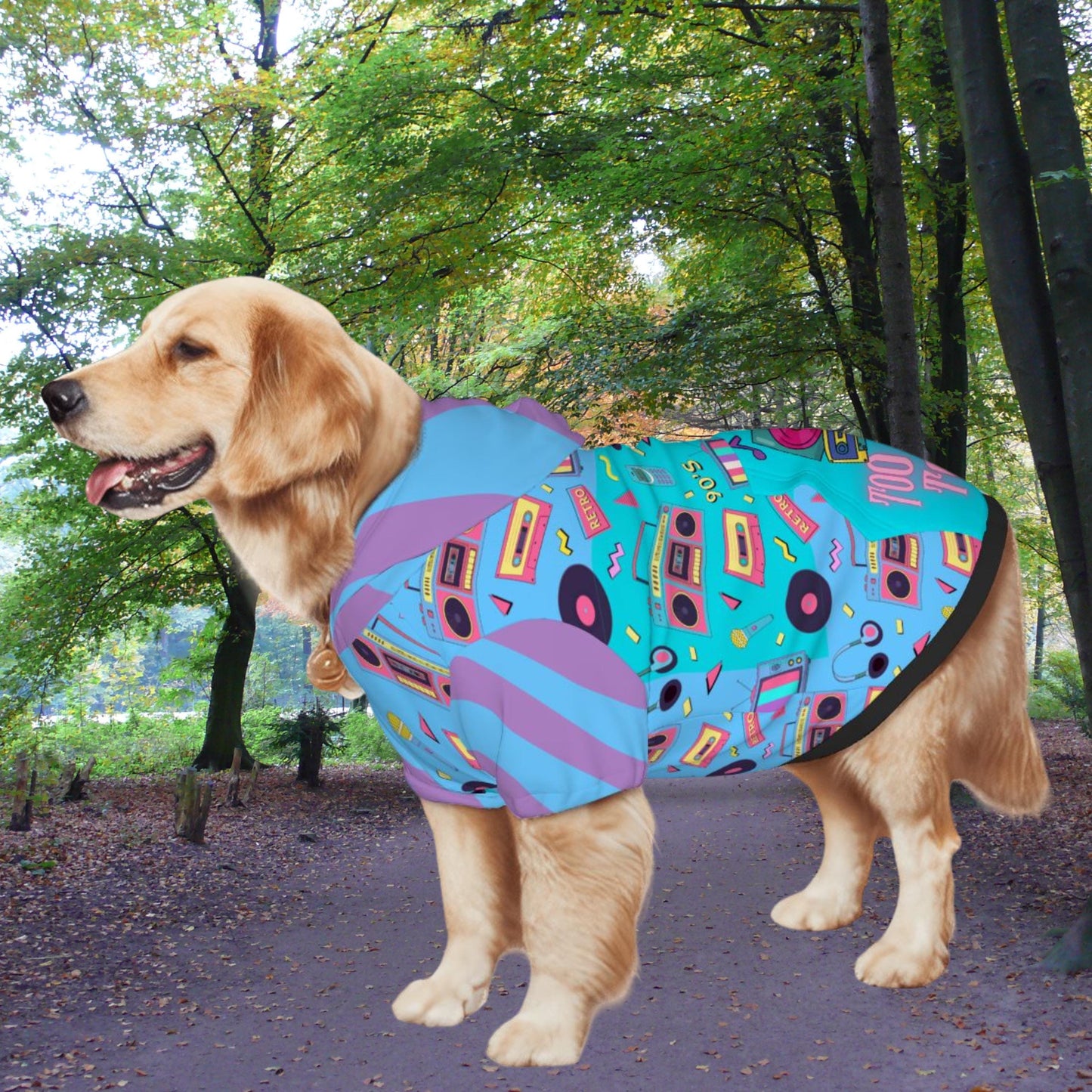 80s Mix Tape Inspired Dog Hoodie, Too Legit to Sit Pet Sweatshirt, Can Order Human Hoodie or Human T-shirt to Match, Dog Lovers Gift