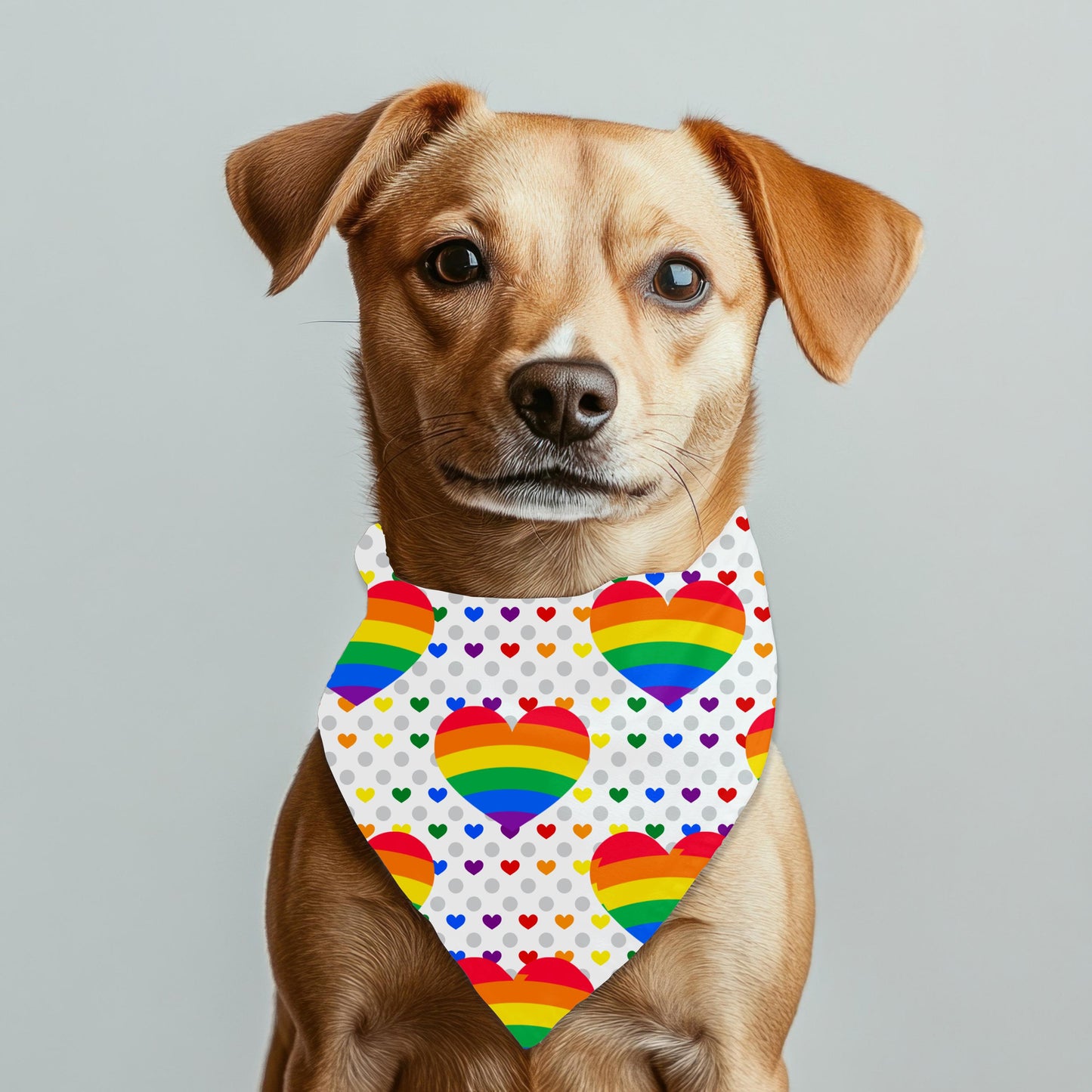 OG Pride Flag for the OG Dog, Rainbow Hearts Dog Bandana for Large Breeds, LGBTQ Pride, Awesome Bandana for an Awesome Dog to Show Off