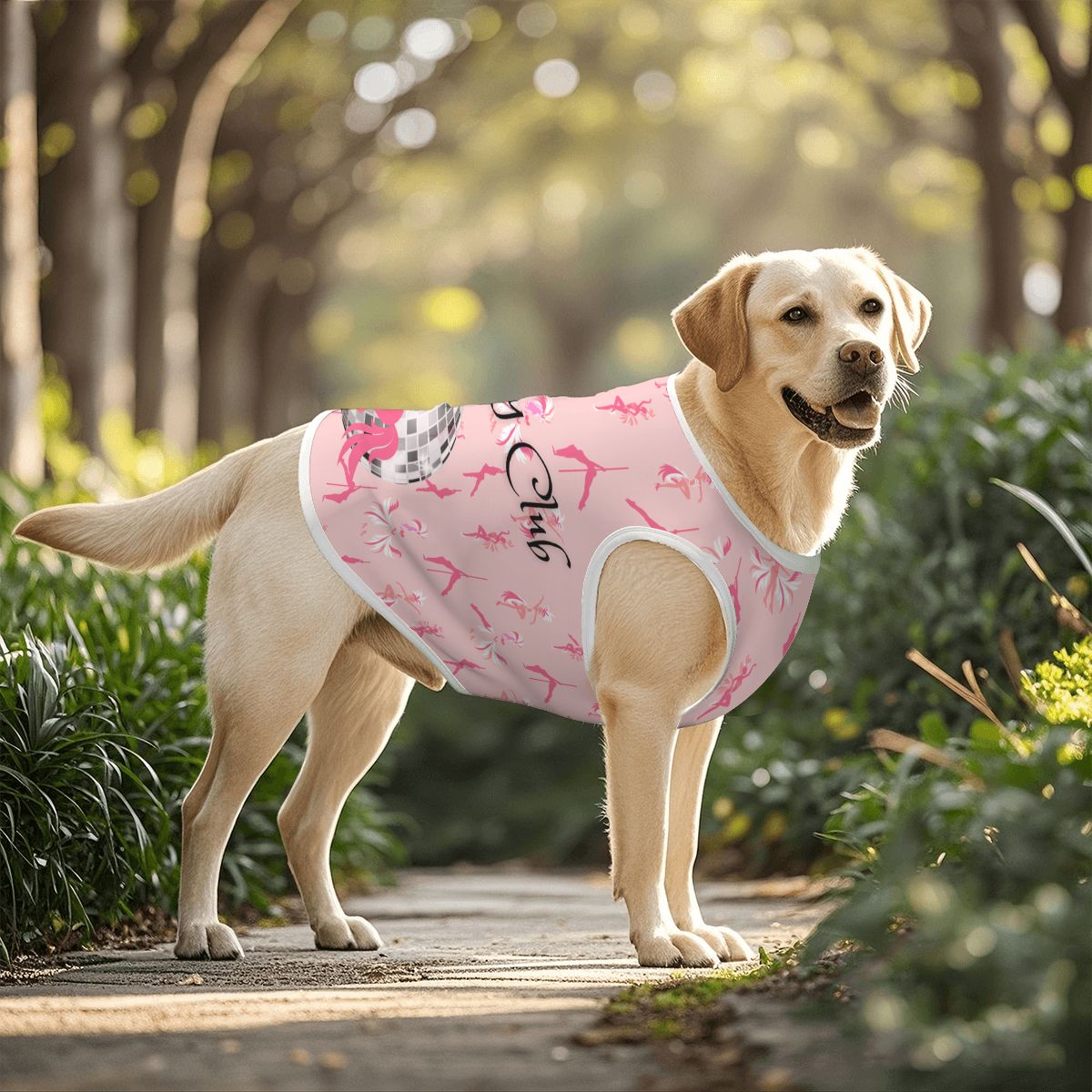 Trendy Dog Tank Top: Pink Pony Club & Disco Ball Design, Chappell Roan celebrate,