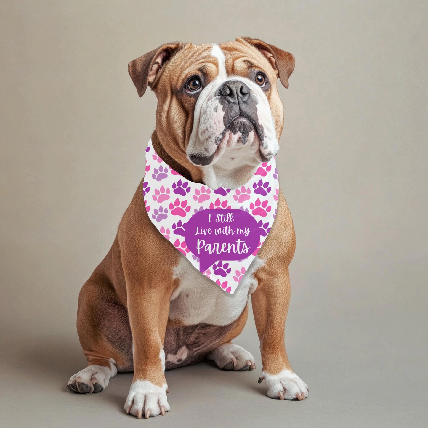 Delightful Dog Fashionista Bandana - Wearable Whimsy for Your Pooch, Still Live with Parents, why leave