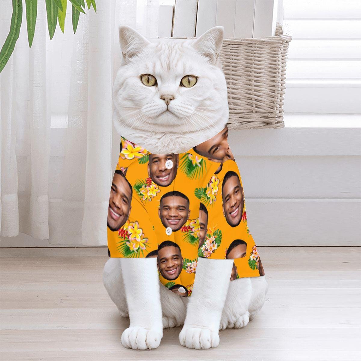 Pet Hawaiian Shirt with his BFF Pictured, For Dog or Cat, Get the Human Matching shirt in the Same Etsy Store, Make a Stylish Statement