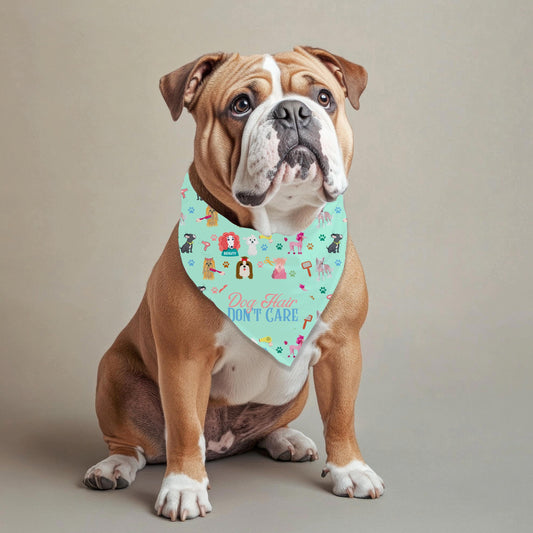 Dog Hair Don't Care Design, Funny Dog Bandana for Large Dogs, Great Dog Outfit for Walks to the Groomer or the Dog Park