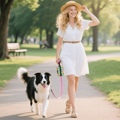 Dog Poop Bag Holder - Autism Awareness Puzzle Theme, Easy to Carry