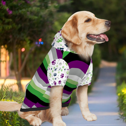 Aroace Pride Themed Dog Hoodie, Custom Dog Hoodie for your Outings, No Crushes, Just Dog Kisses, Fashionable Atire