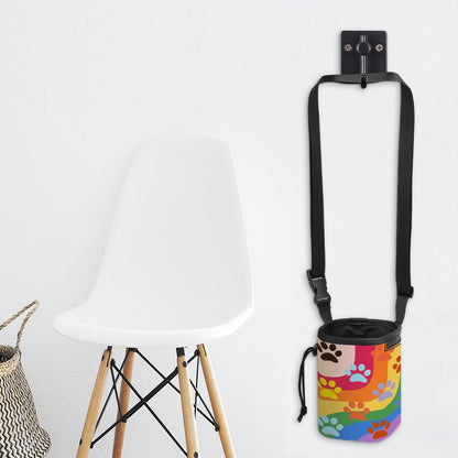 Rainbow Pride Treat Carrier, Long Strap Pet Treat Carrier in Prime Theme - Convenient & Stylish, No Spill Zip Tie