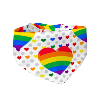 LGBTQ Kitty Scarf, Double-Sided Cat Bandana with Pride Fists, Pride Hearts, A Fashionable Scarf for Outings or Sitting in the Window