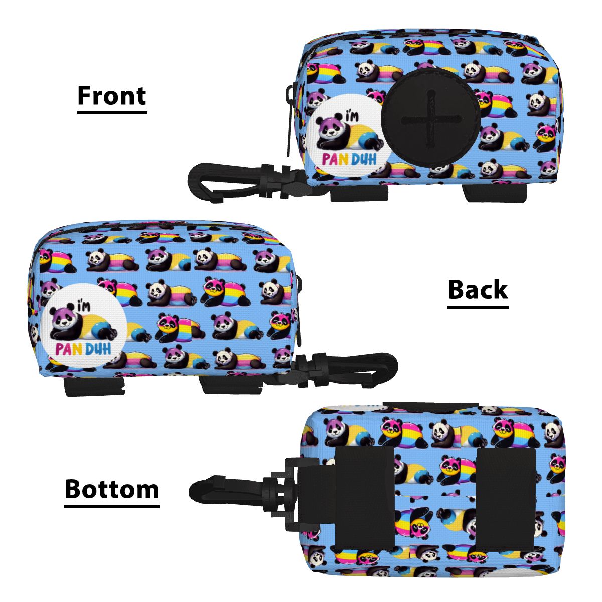 Pansexual Pride Dog Poop Bag Holder - Easy to Carry 'Pan-Duh' Design