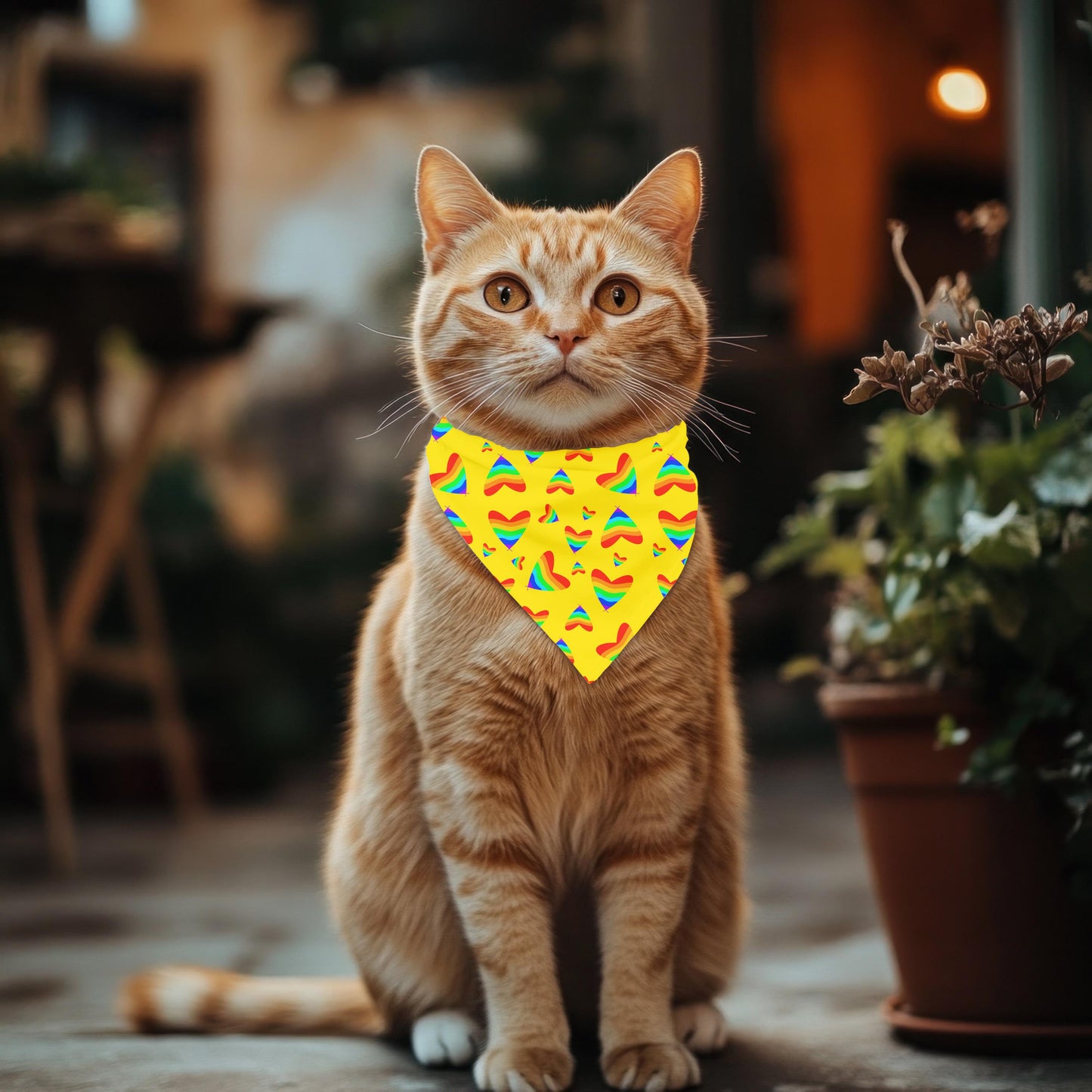LGBTQ Pride Cat Scarf - Reversible Heart Design