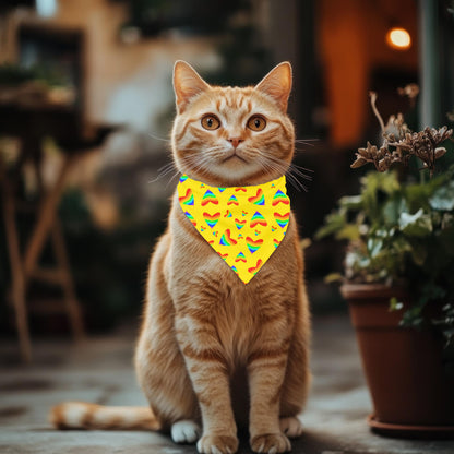 LGBTQ Pride Cat Scarf - Reversible Heart Design