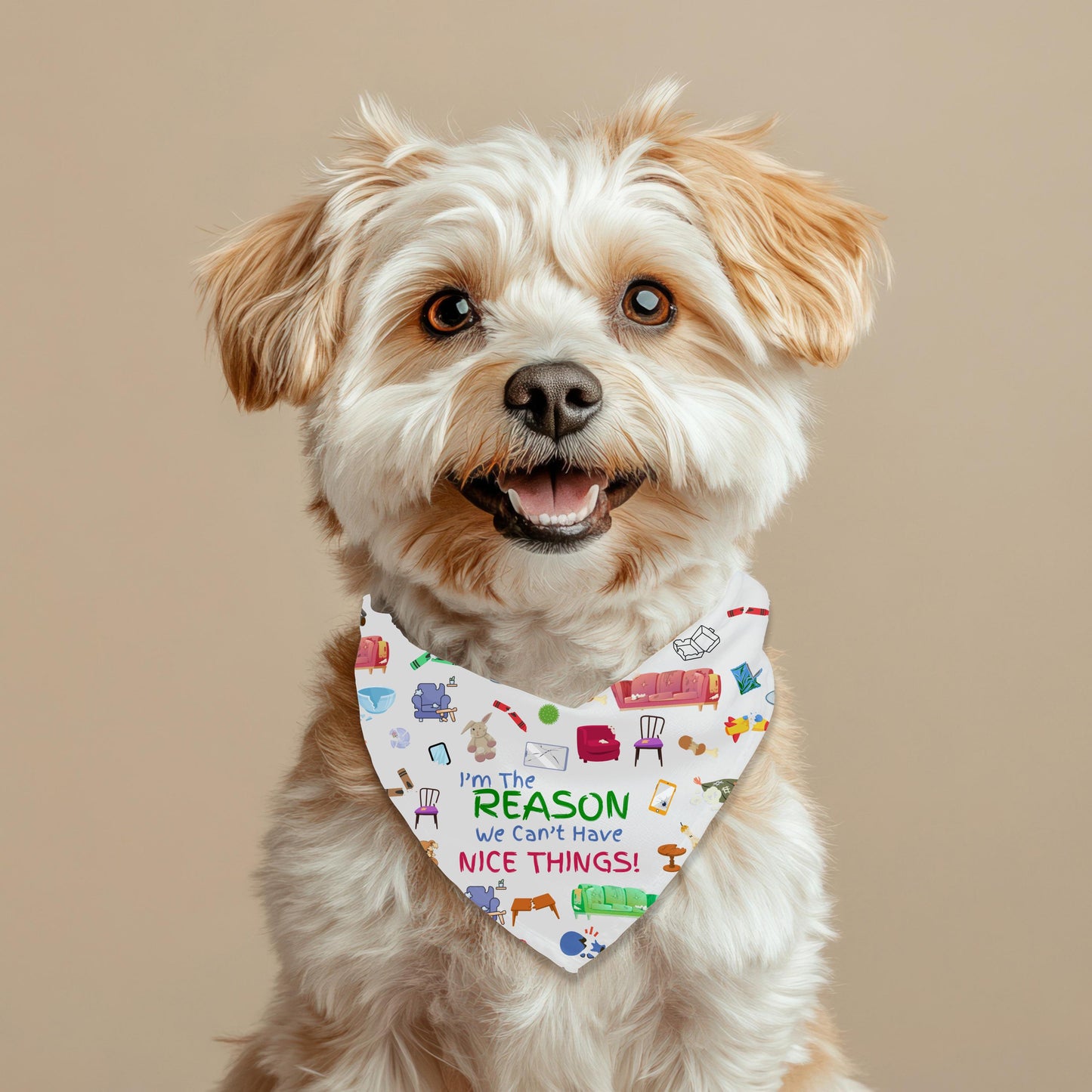Bark in Style: Fun Bandana for Your Stylish Pup! Can’t Have Nice Things, I Woof You, Reversible Dog Bandana, Fun Bandana for Small Dogs,