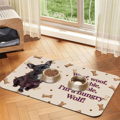 Funny Dog  Face Food Placemat - Food Mat to Keep Floors Clean, & Dog Choices, So FUN