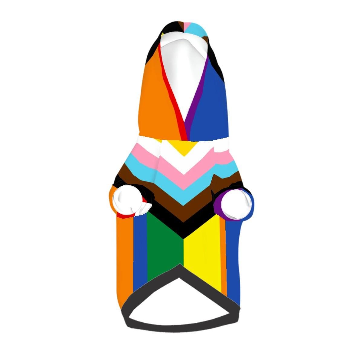 Colorful Pride Dog Hoodie - Diverse Rainbow Flag Pet Clothing for Furry Friends, Fashion for Pride Parade or a Walk in the Park