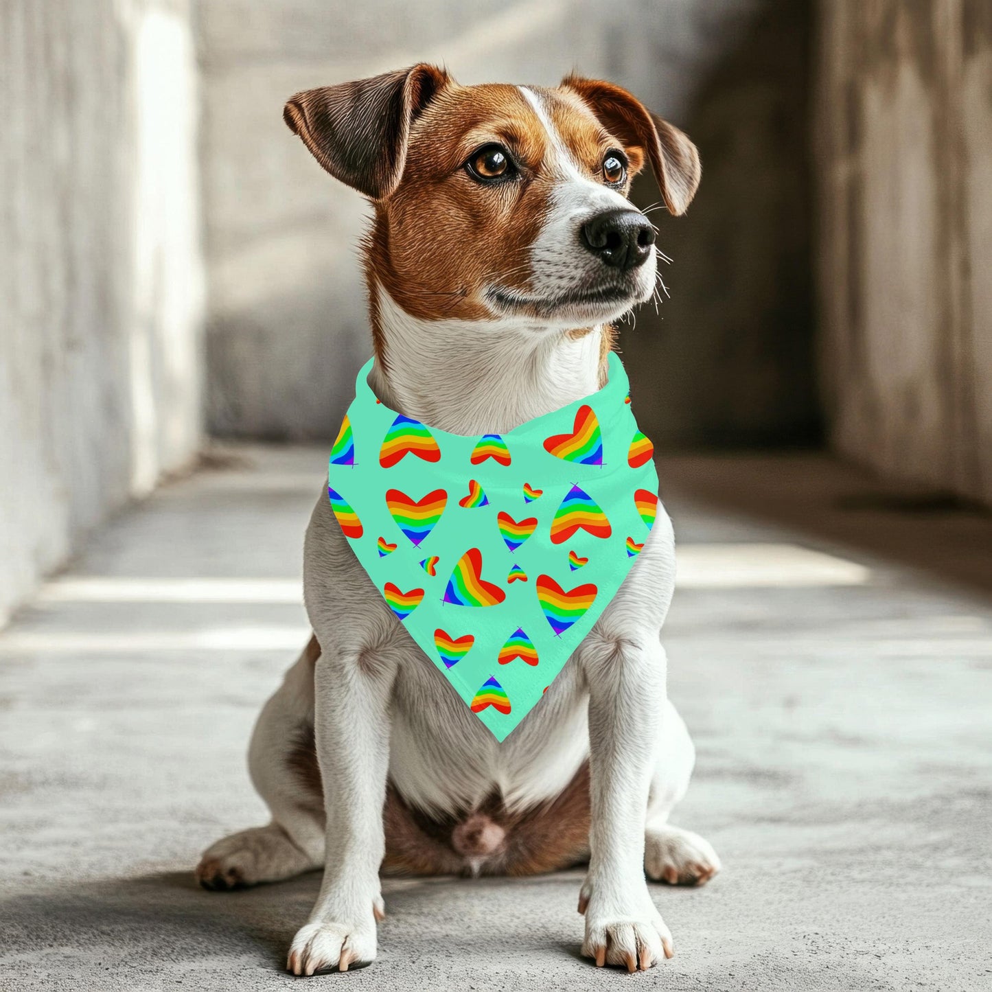 Colorful Hearts Small Dog Bandana, LGBT Pride Scarf, Perfect for Pride Parade and Walks to the Coffee Shop, Be fashionable, Reversible