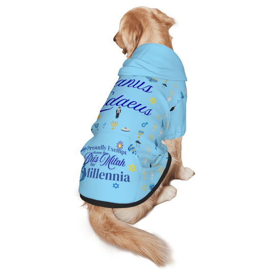 Funny Dog Hoodie - Ugly Sweater for Hanukkah, Jewish Man's Favorite, Bris Milah Free, Holiday Dog Hoodie