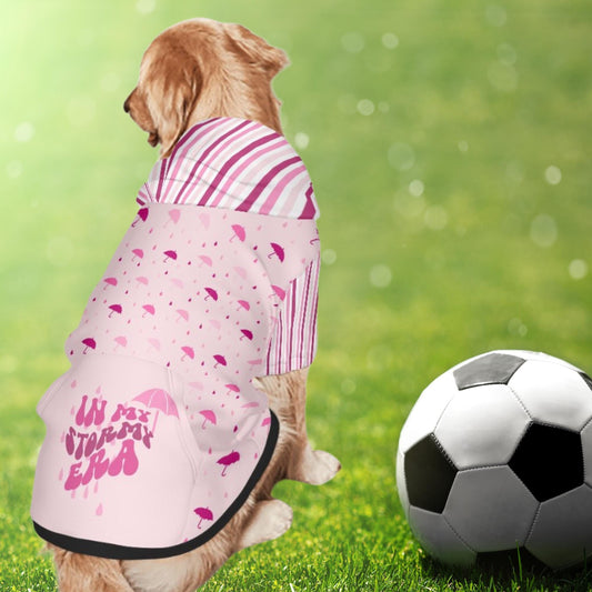 In My Stormy Era Dog Hoodie, Pink Umbrellas to Celebrate Your Own Stormy In Fashion, Cute Dog Outfit sizes Small to XXL