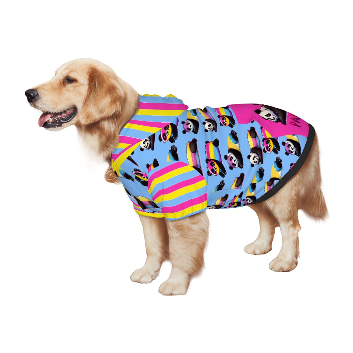 Adorable Panda Dog Hoodie, Celebrate Pride with Pan Sexual Theme Pet Outfit