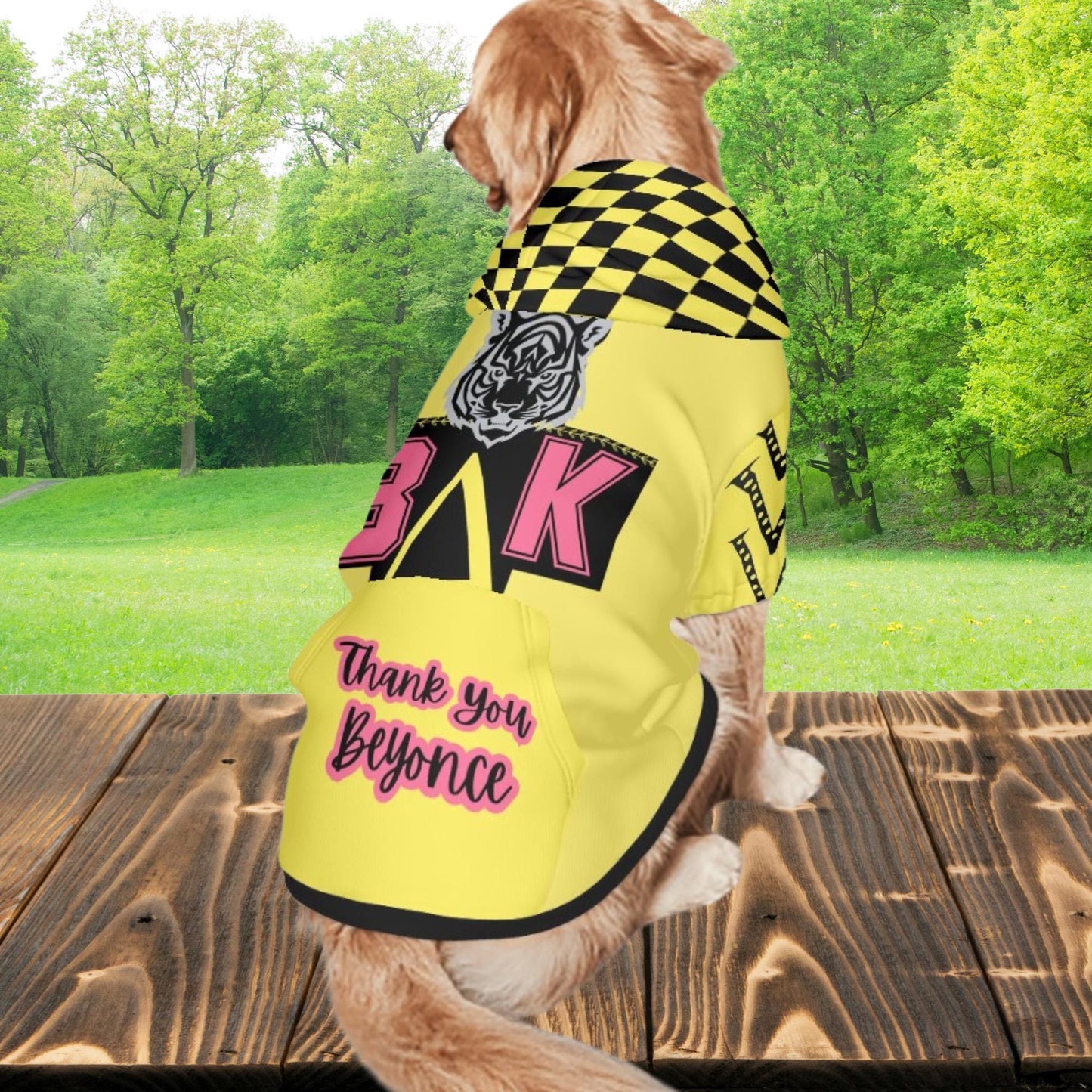 Thank You Beyonce Fashionable Yellow Hoodie Designed for Your Dog and Her next Concert Attire, Designed Yellow Hoodie of Beyonces