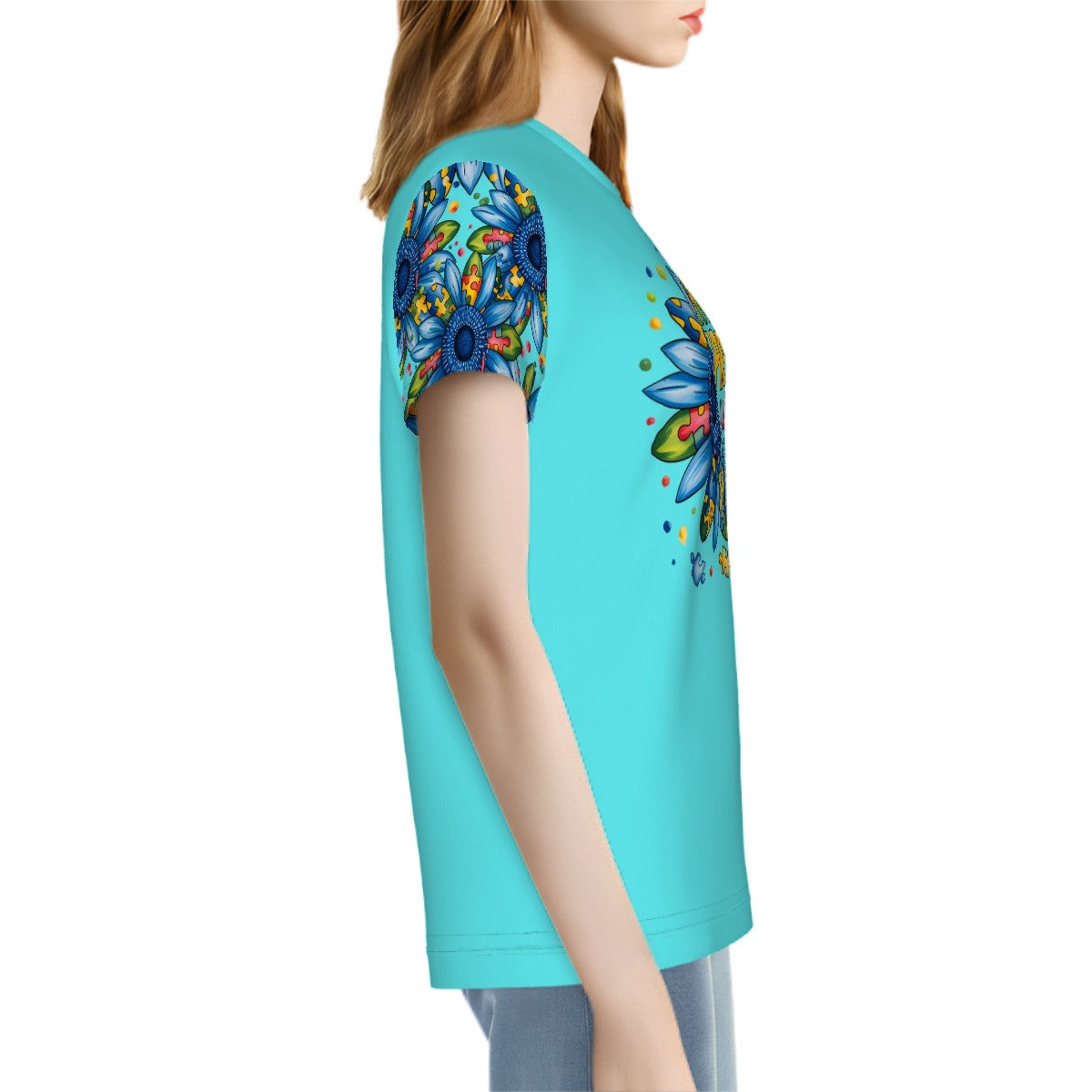 Matching Autism Awareness Hoodie for Pet & Short Sleeve Tee for Mom - Autism Blue