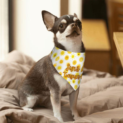 Sun's Out, Tongue's Out, and Free Kisses Cute Small Dog Bandana for Sunny Days - Colorful Neckwear, Reversible