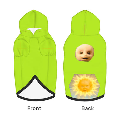 Cute Dipsy Green Teletubbies Dog Hoodie Costume, Retro PBS Show Shirt For Your Dog, a Halloween Must Have, Dipsy Cosplay,