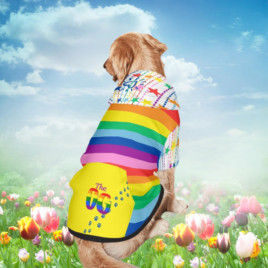 Diverse Pride Dog Hoodie - Rainbow Flag Pet Clothing Option, Dog Pride Hoodie, Hoodie size small to XXl