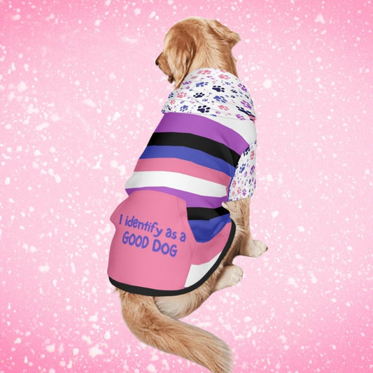 I Identify as a Good Dog Custom Hoodie, Gender Fluid Flag, Fathers Day Pride Gift, Mothers Day Gift, LGBTQ Family Gift
