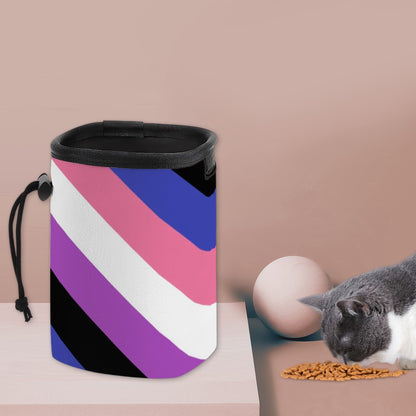 Gender Fluid Treats for Everyone, Funny Pet Treat Carrier - No Spill, Zip Closed, Long Strap