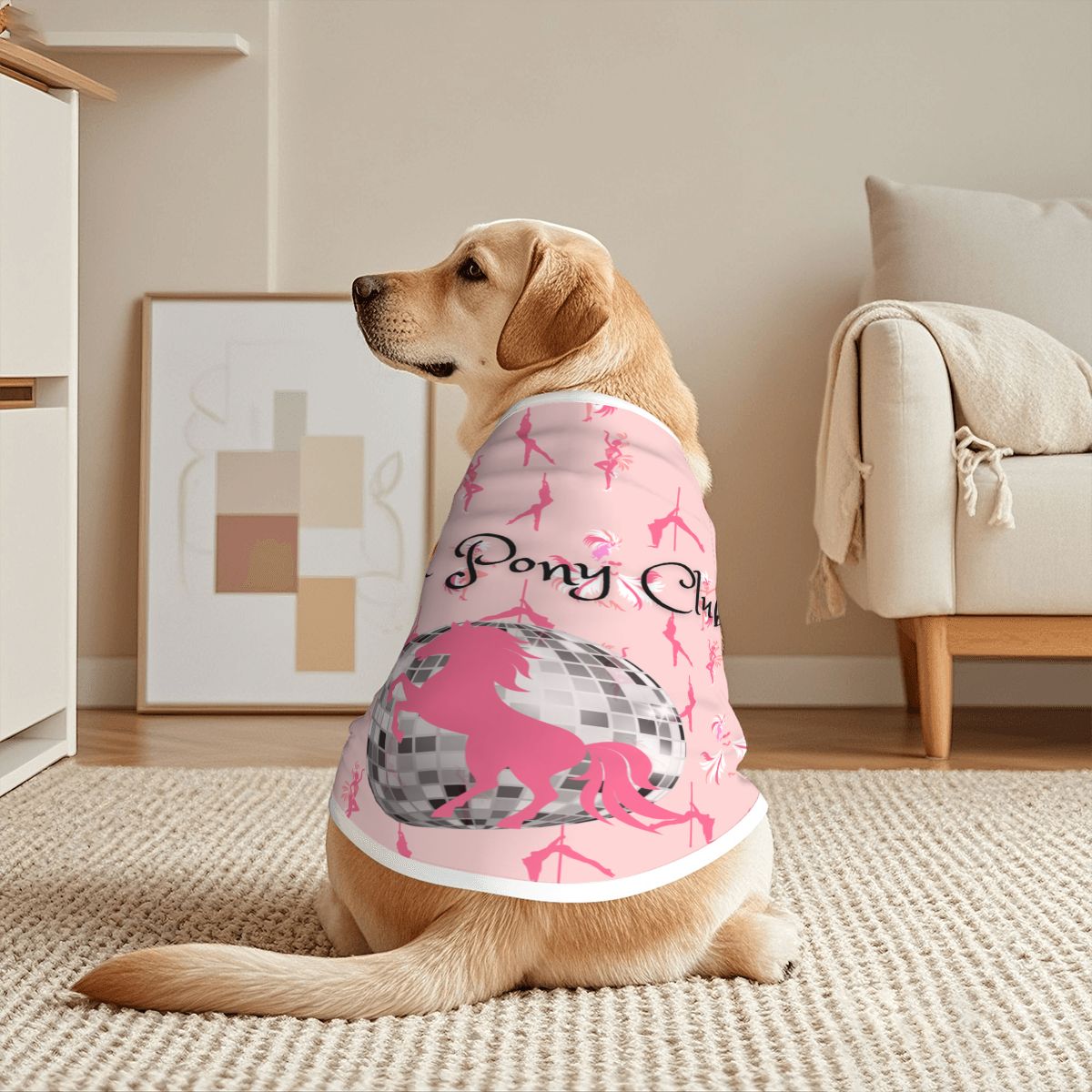 Trendy Dog Tank Top: Pink Pony Club & Disco Ball Design, Chappell Roan celebrate,