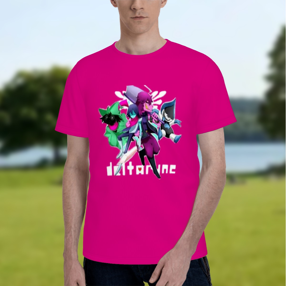 PINk is HOT Delta Rune Gamer Tee with Cute Dog Matching Set