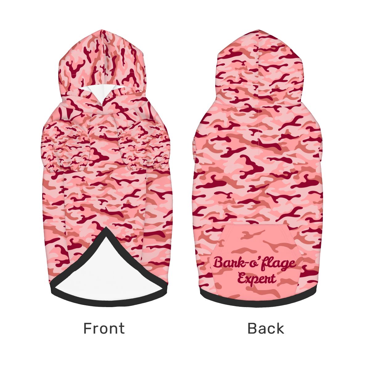 Pink Camouflage Dog Hoodie - Fun Bark-O'fage Pun Apparel