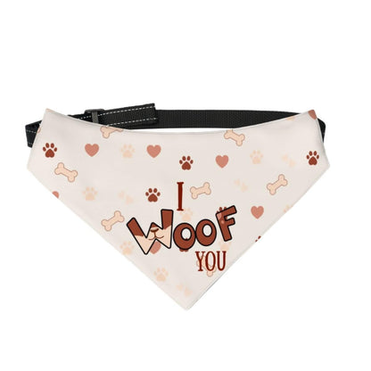 Funny Reasons We Can't Have Nice Things - I Woof You, Large Dog Bandana for Fashion at the Dog Park